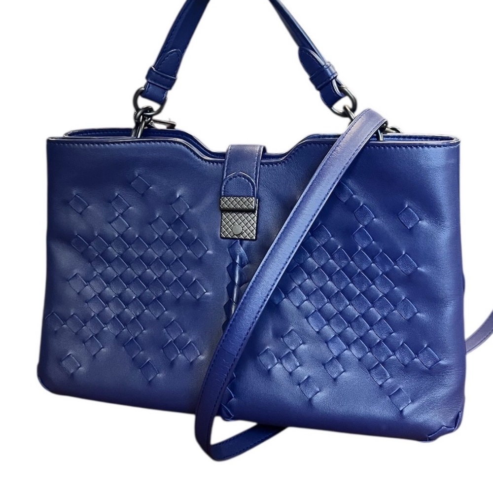 Bottega Veneta Napoli Intrecciato Leather Tote W/ Crossbody Strap